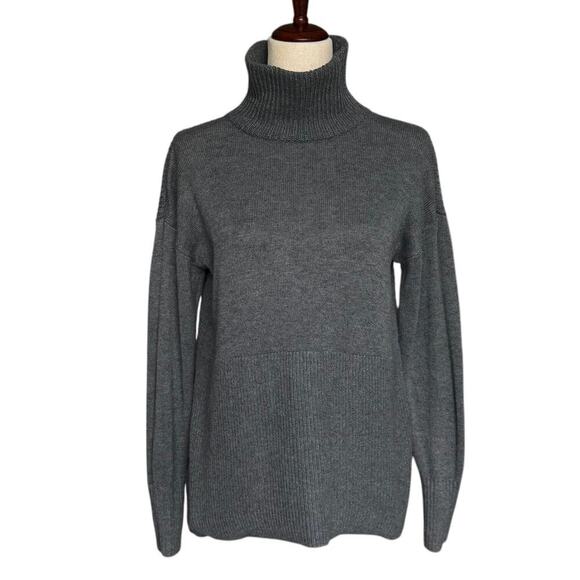 Lou & Gray by LOFT Turtleneck Ribbed Sweater Dark Gray, Women’s XS - Picture 8 of 9